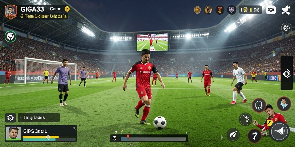 Tampilan gameplay GIGA33 yang mendebarkan dan penuh aksi di lapangan.