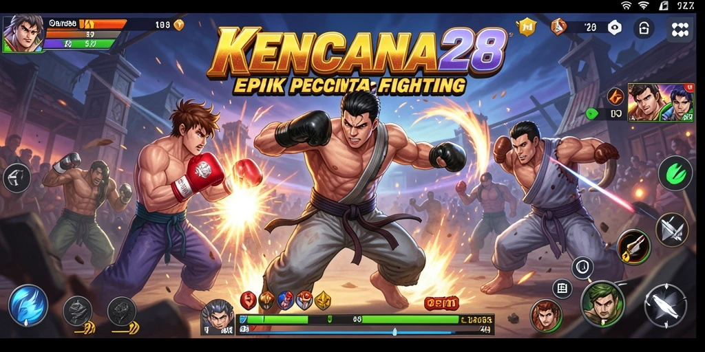 Screenshot gameplay KENCANA28 menampilkan aksi pertarungan yang mendebarkan.