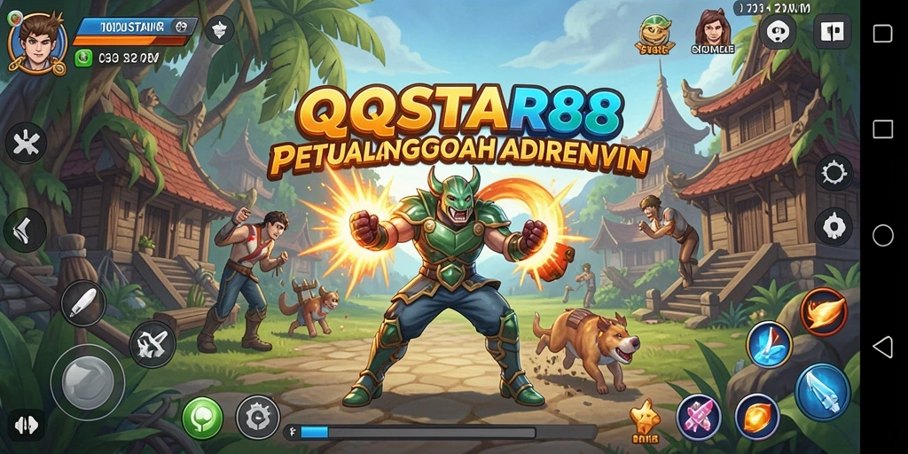 Screenshot gameplay QQSTAR88 menunjukkan petualangan mendebarkan dengan grafis memukau.