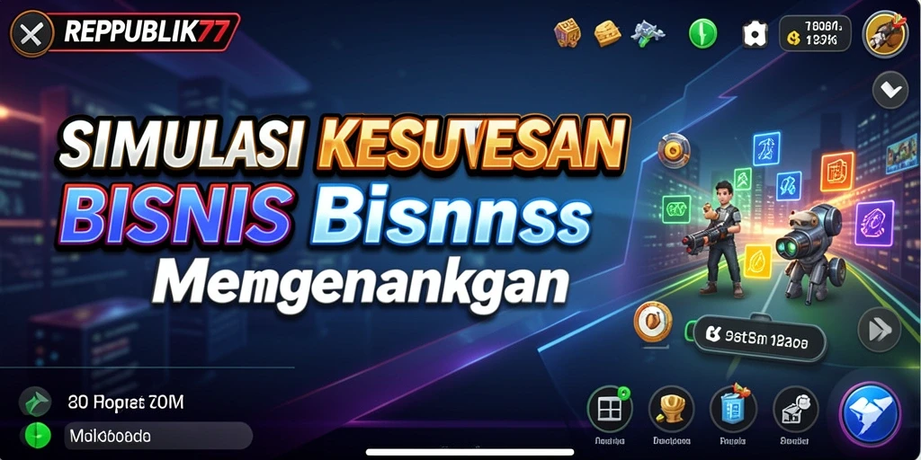 Tampilan menarik dari gameplay <strong>REPUBLIK77</strong> yang menggambarkan simulasi bisnis.